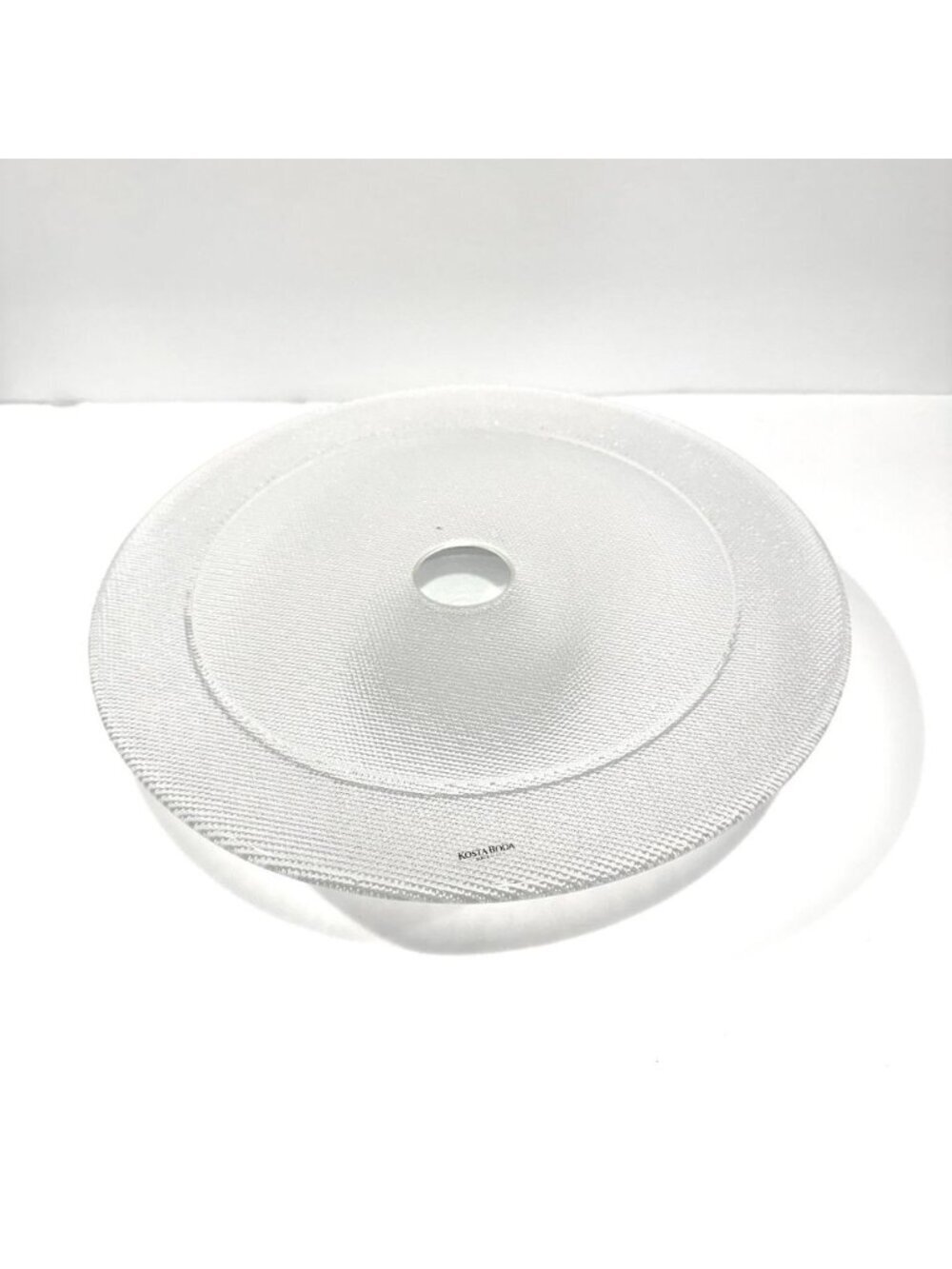 Kosta Boda Limelight Goran Warff Sweden Textured Glass Footed Cake Plate